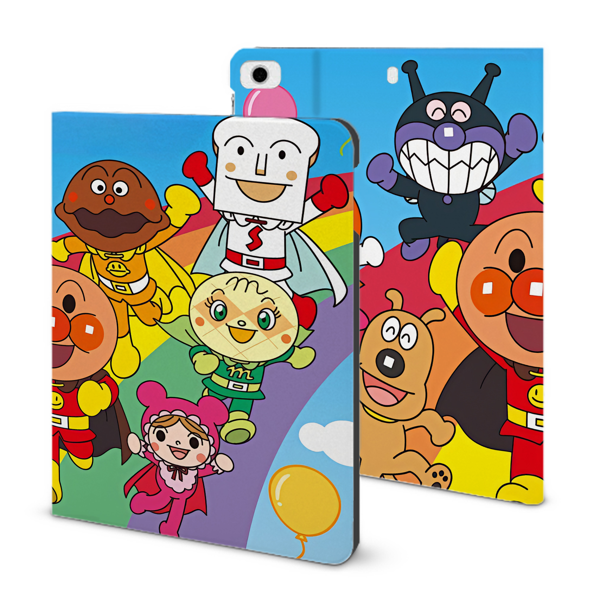 （画像用） アンパンマン Anpanman IPad ケース ブック型 PUレザー TPU 耐衝撃 軽量 薄型 ペン収納なし 全面保護 IPad 各モデル対応